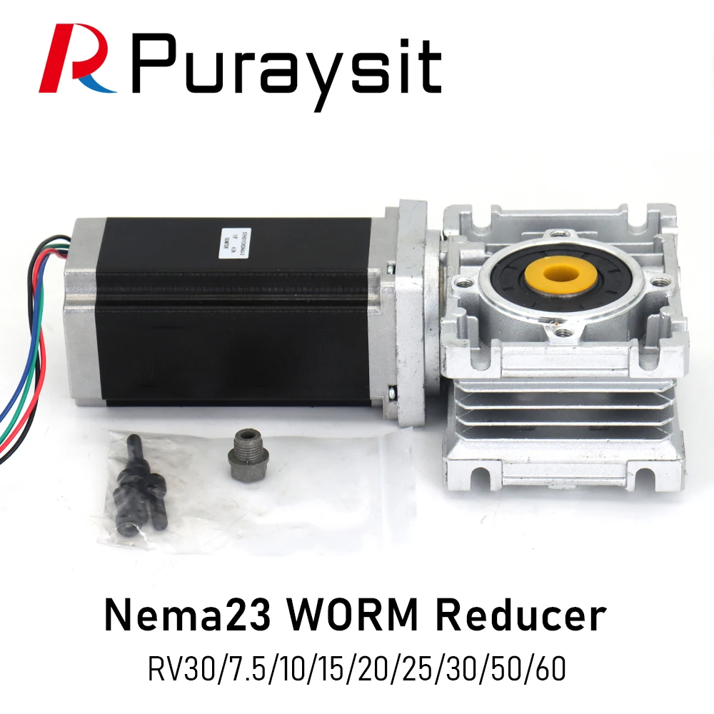 

Puraysit 57 Stepper Motor RV30 Worm Gear Reducer With Self-locking Nema23 Gear Motor