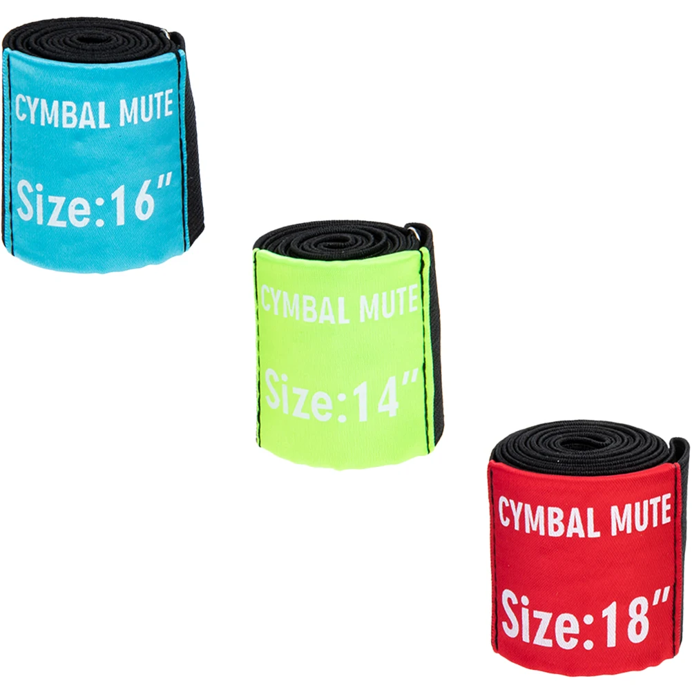 

3pcs Cymbal Voice Snapping Set Parts Drum Practice Tape Percussion Mute Belt Silencer 14 16 18inch Foldable Elastic Low Volume