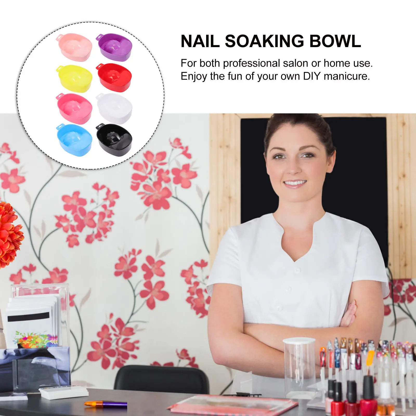 

8Pcs Hand Soaking Bowls for Nail Color Removing Soak Off Polish Manicure Beauty Tool Salon Home Spa Kit Nail Soaking Bowl