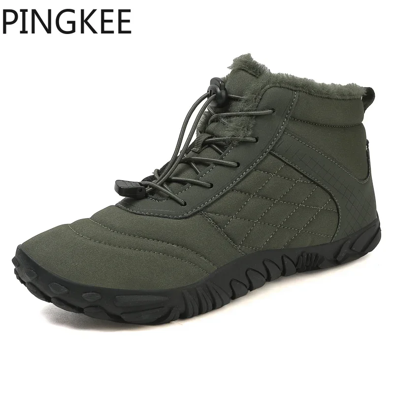 VENOCON PINGKEE Barefoot Wide ToeBox Shoes Men Women Winter Minimalist Sneakers Snow Hiking Boots Athletic Shoes Wide Feet