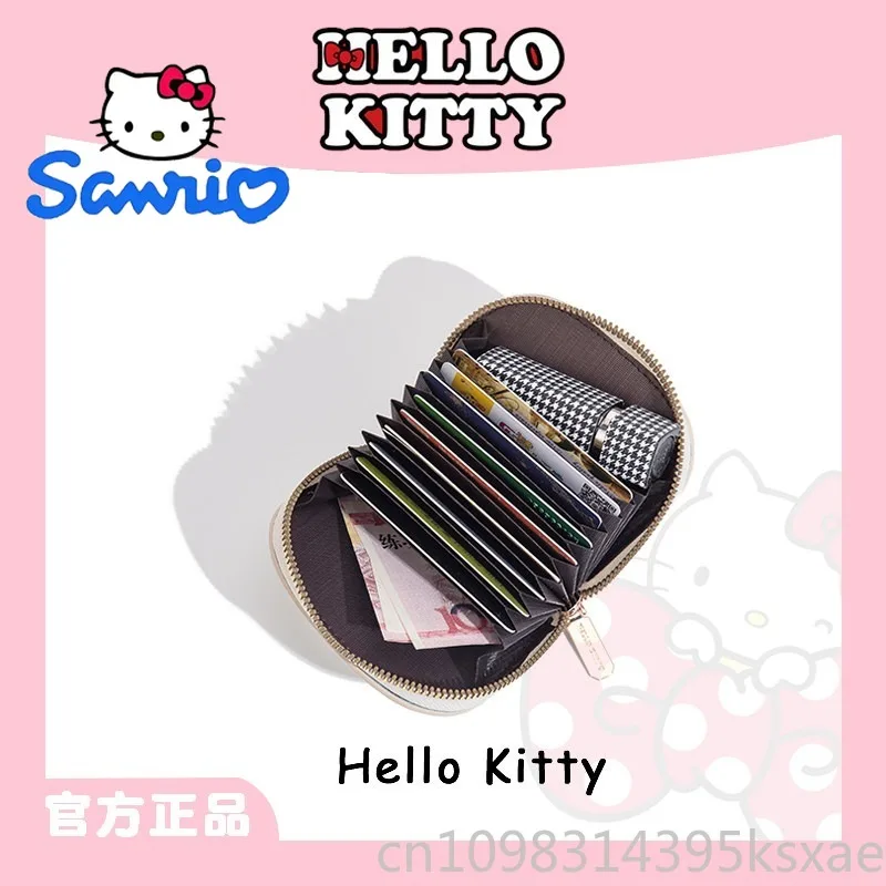 Hello Kitty Luxury Card Holder Purse Handbag for Women Printed Zipper Portable Multi Card Slots Cute Cartoon Coin Purse