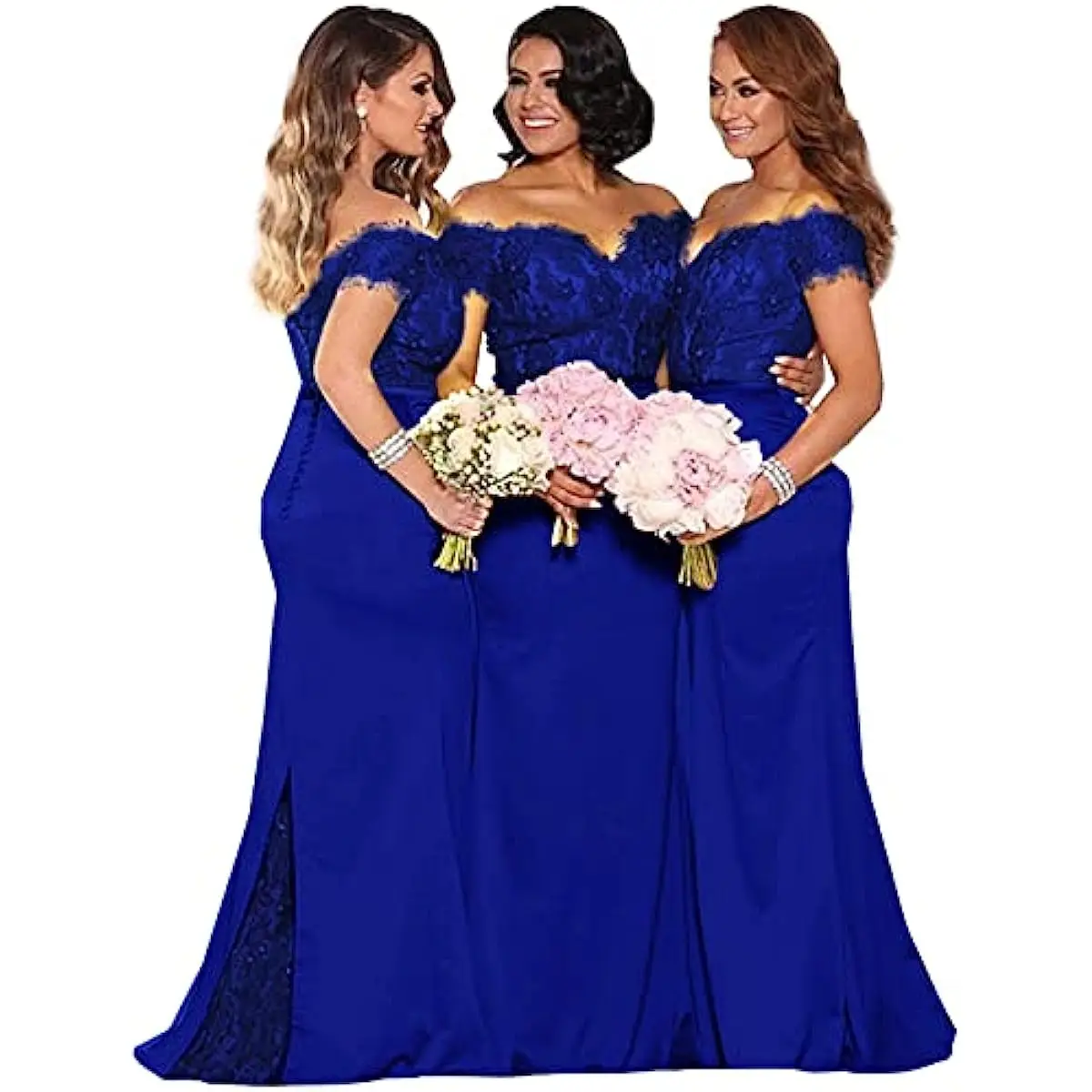 

Fanciest Women's Lace Bridesmaid Dresses Long Vestido Fiesta Boda Invitada Formal Mermaid Maid of Honor GownsElegant Robe