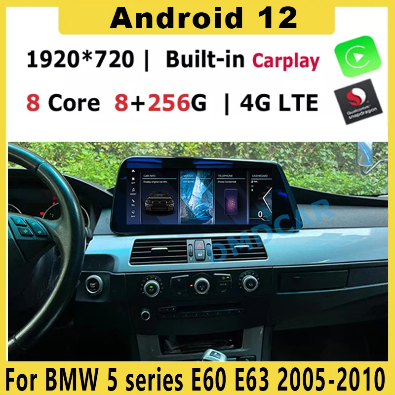 

Android 12 8 + 256G для BMW 5 серии E60 E61 E62 Carplay Авто DVD Радио мультимедийный плеер GPS навигация