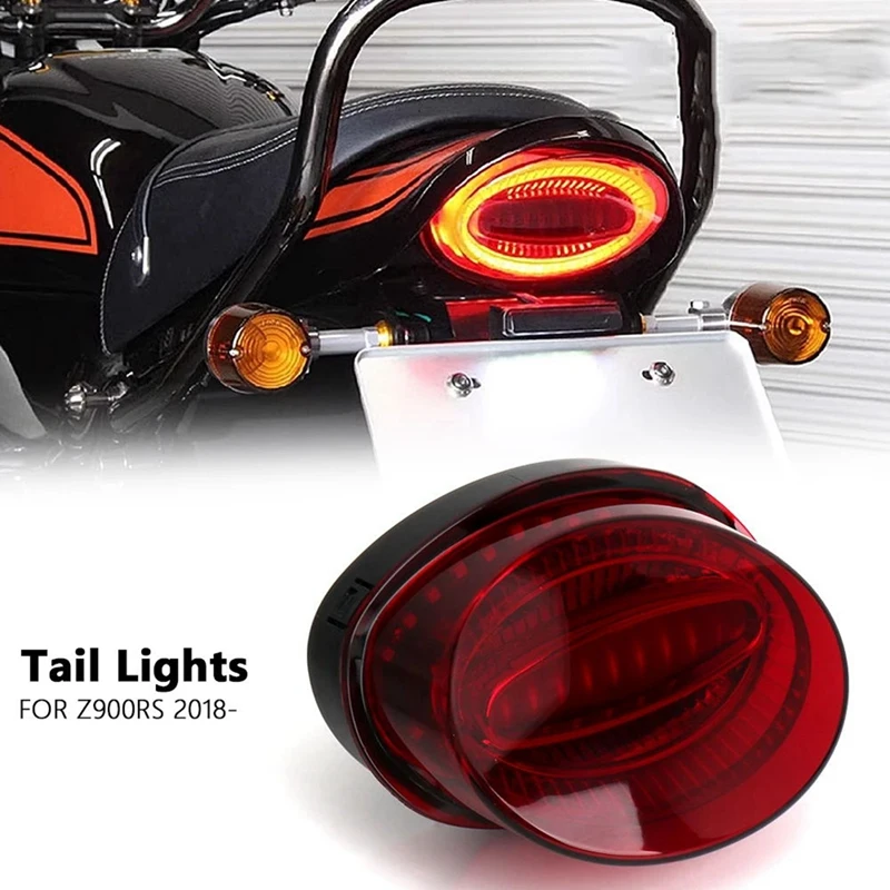 Motorcycle Taillight LED Rear Warning Brake Light Waterproof Tail Light For KAWASAKI Z900RS Z900 RS 2018-