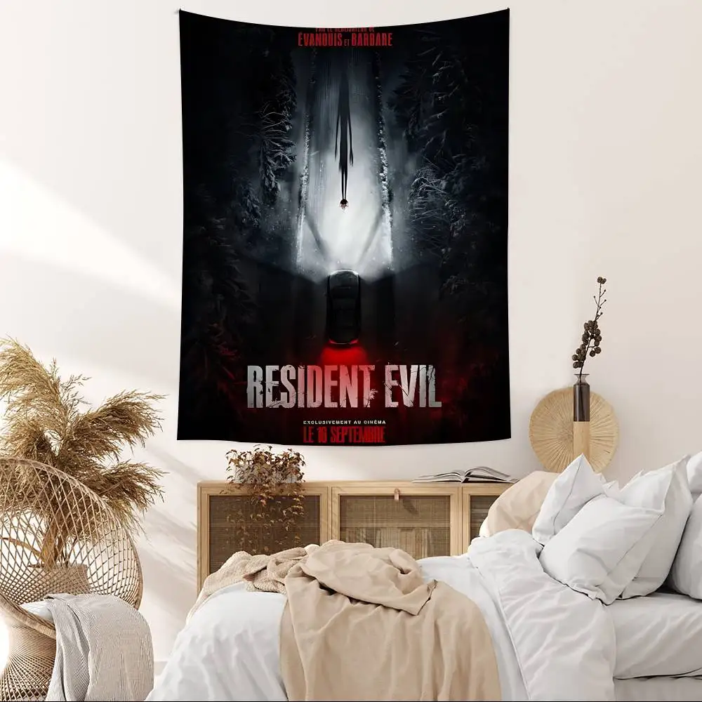 Horror Movie R-Resident E-Evil 2026 Chart Tapestry Art Science Fiction Room Home Decor Cheap Hippie Wall Hanging