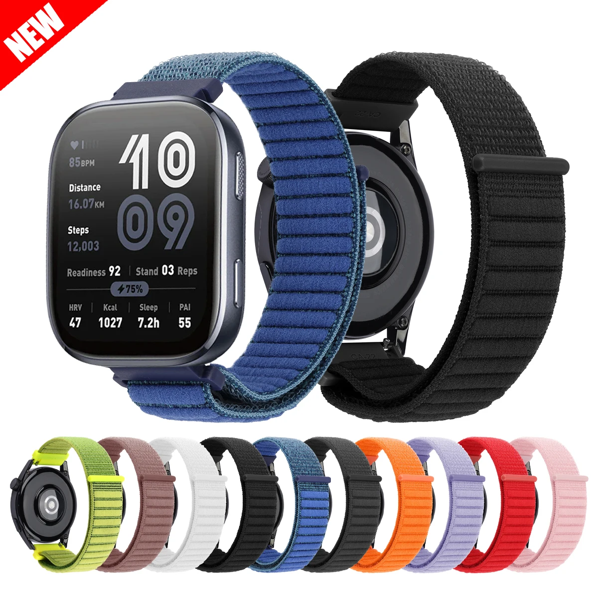 22mm 20mm cinturino in nylon per braccialetti Amazfit BALANCE GTR 4 3 Pro/GTR 2e cinturino GTS 4 2 Mini 2e/Bip 6 5 4 cinturino traspirante