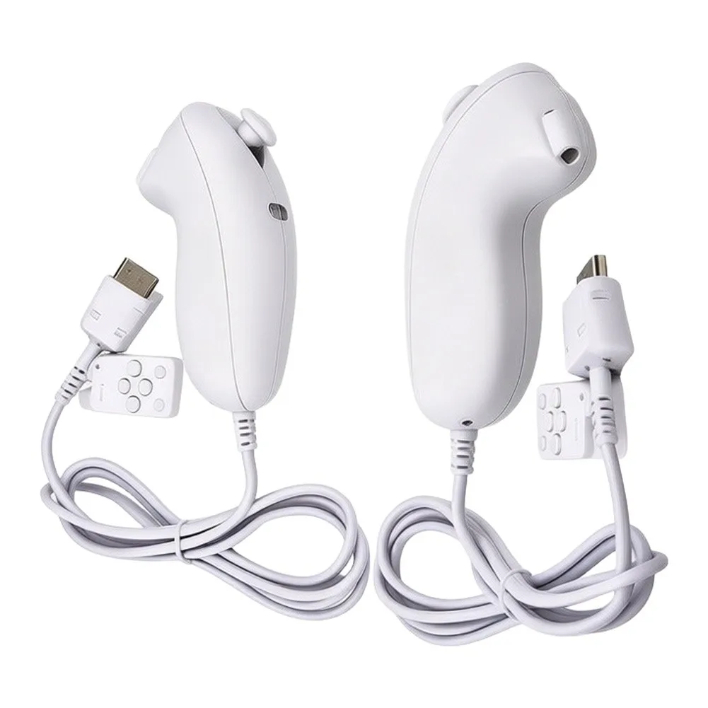 2Pcs Curved Handle Game Controller With 3 Motion Sensing ABS Material For Nintendo For Wii And For Wii U Console Replacement For