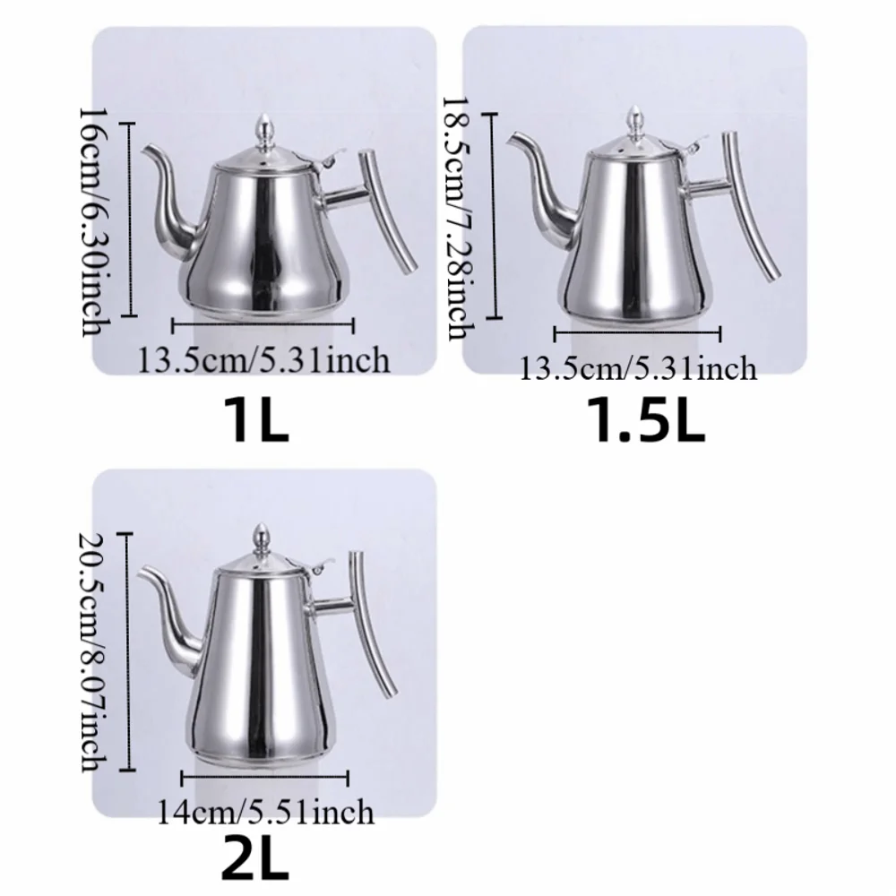Removable Tea Pot With Filter Thickened with Lid Stainless Steel Teapot 1L/1.5L/2L Anti-scald Coffee Kettle Hotel Use view 6