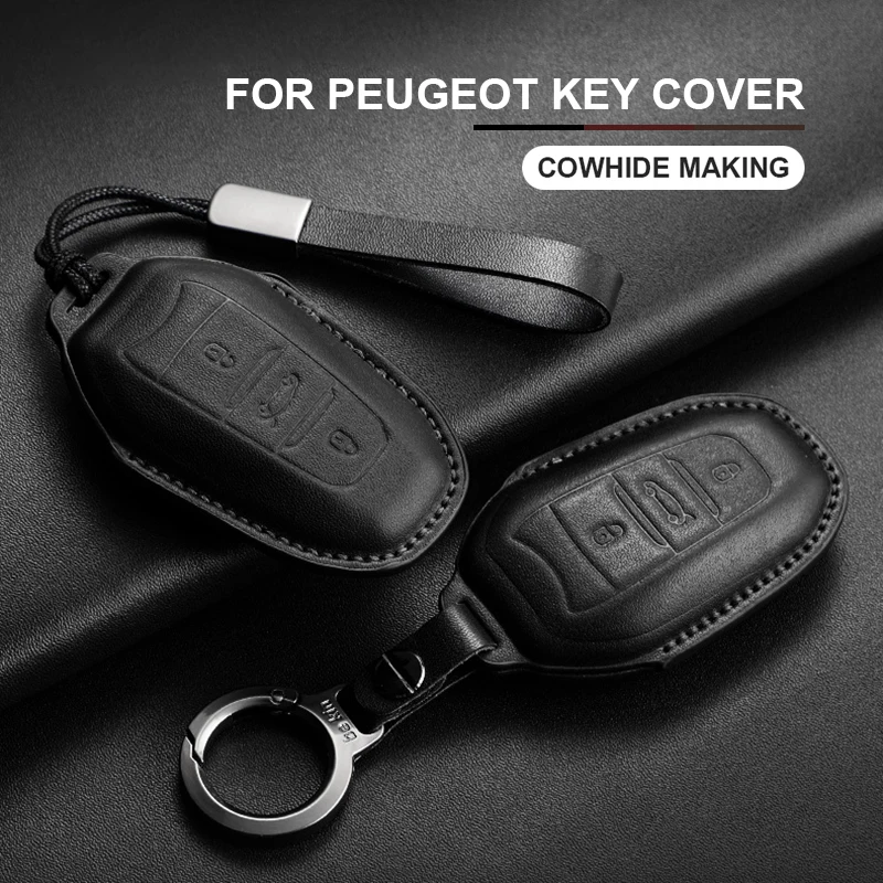 

Leather Car Smart Remote Key Case Cover For Peugeot 308 408 508 2008 3008 4008 5008 For Citroen C4L C1 C2 C4 C3 C6 Picasso DS3