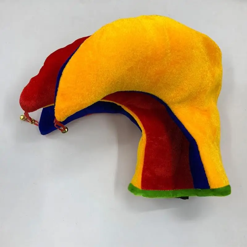 D0ub Clown Costume Hat Rainbow Color Halloween rekwizyty Cosplay Party Materiały dla nastolatków