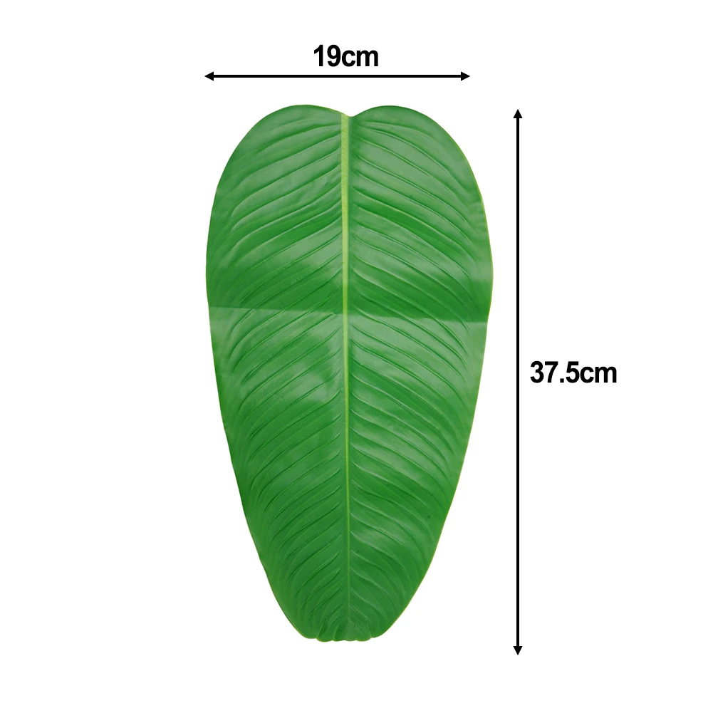 5PCS Large Artificial Banana Leaves Faux Tropical Leaves For Hawaiian Luau Party Desktop Food Drink Placemat Ornament