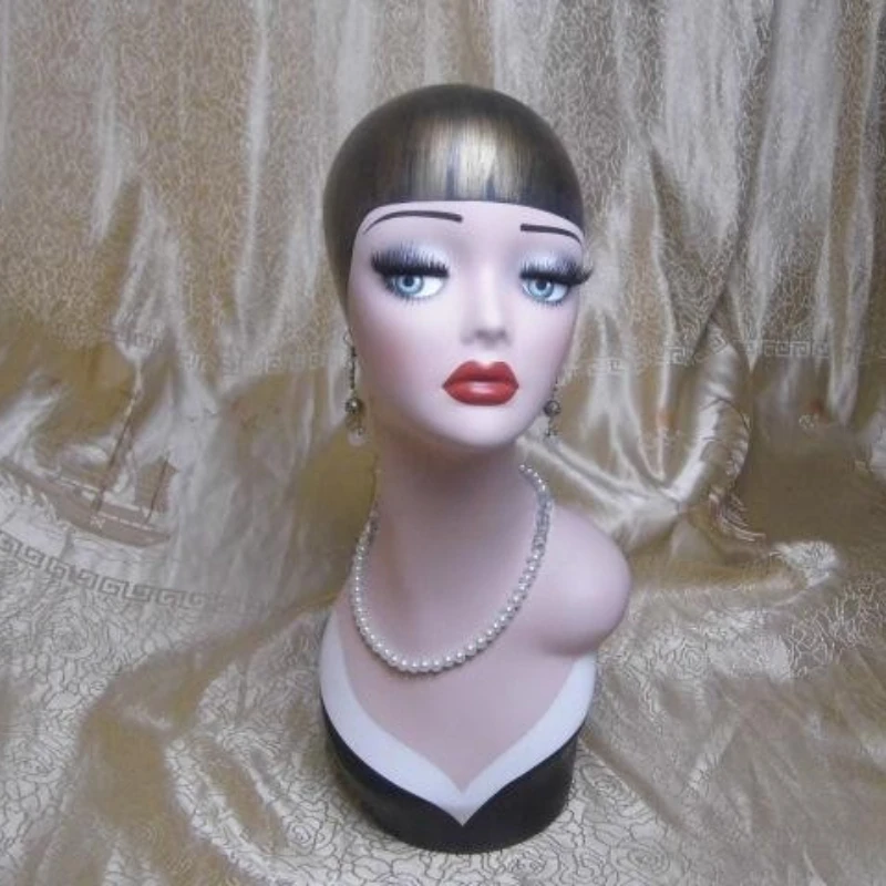 

Fiberglass Vintage Female Mannequin Dummy Head Manikin Heads Jewelry Hat Display