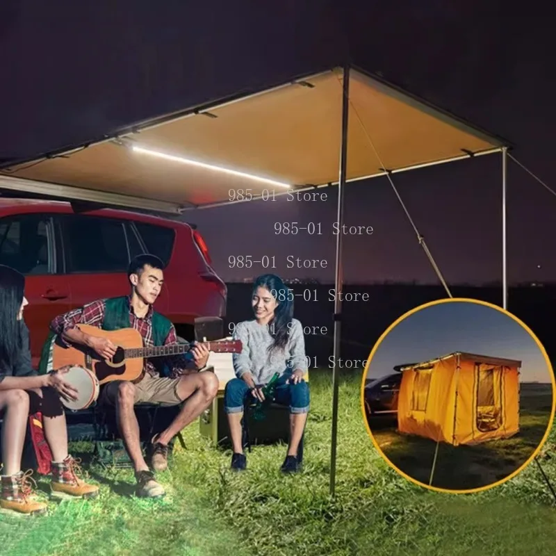 Retractable Canopy Car Side Awning Roof External Waterproof Sunshade Car Side Account for Outdoor Off-Road Expansion（1.6x2.5m）