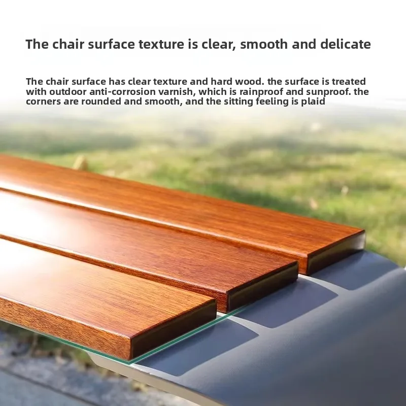 مقعد حديقة خارجي حديث طويل من الخشب الصلب مربع من سبائك الألومنيوم كرسي بارك مسند ظهر من الفولاذ المقاوم للصدأ للاستخدام الخارجي في الفناء