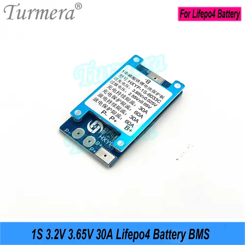 Turmera 1S-7S 3.2V-25V 15A 20A Lifepo4 بطارية BMS مع توازن لبطاريات 9.6V 12.8V 18V 24V 32700 33140 C40 Lifepo4 للاستخدام بنفسك