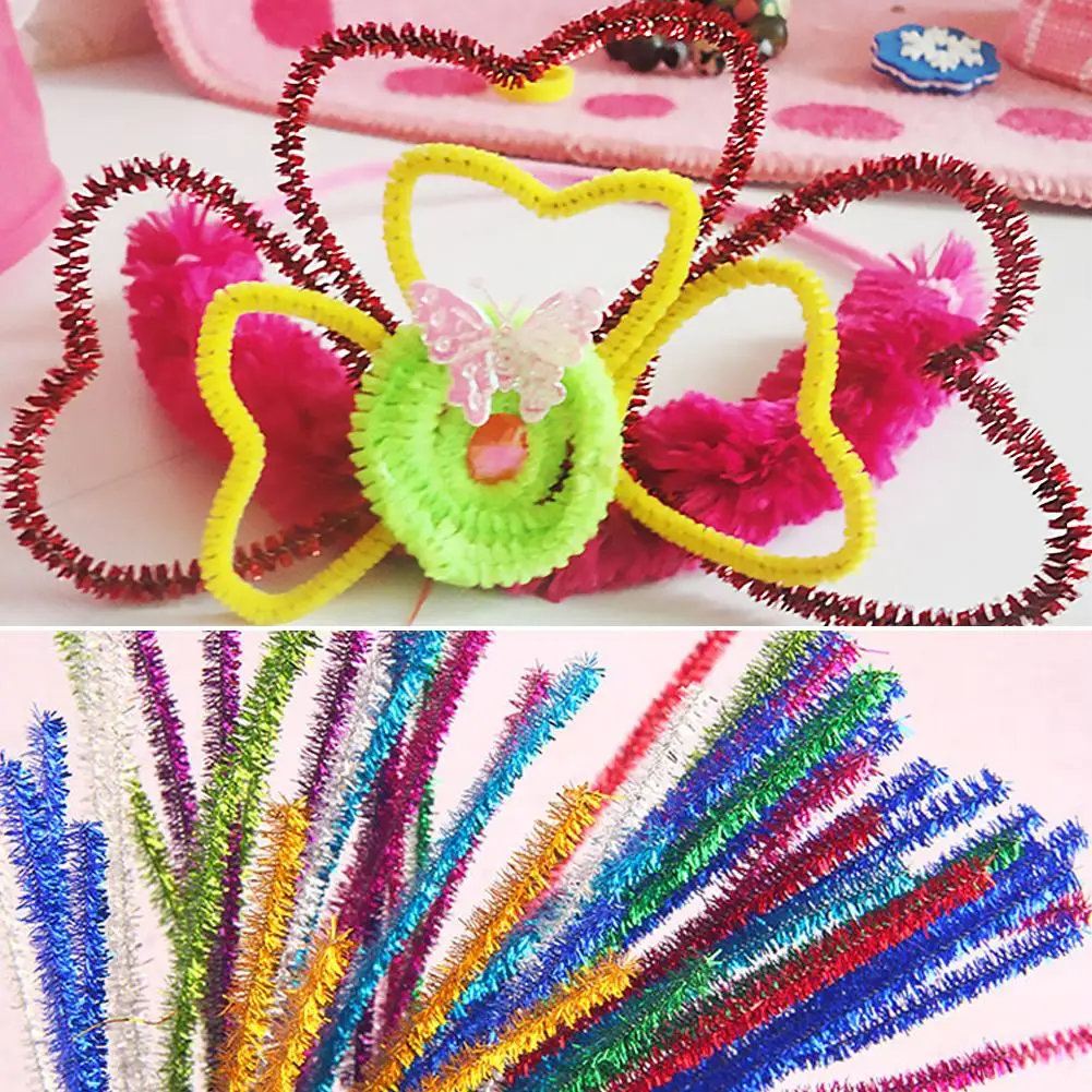 Fenrry 100pcs Pipe Cleaners Christmas Supplies Glitter Black Pipe Cleaners Bulk Fuzzy Sticks For Diy Art And Craft U9l2