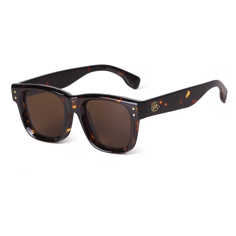 Klassische Niet quadratische Sonnenbrille Frauen Männer 2024 Marke Designer Mode Vintage Nagel rahmen Schildpatt Sonnenbrille uv400 s24115 – Detail 14