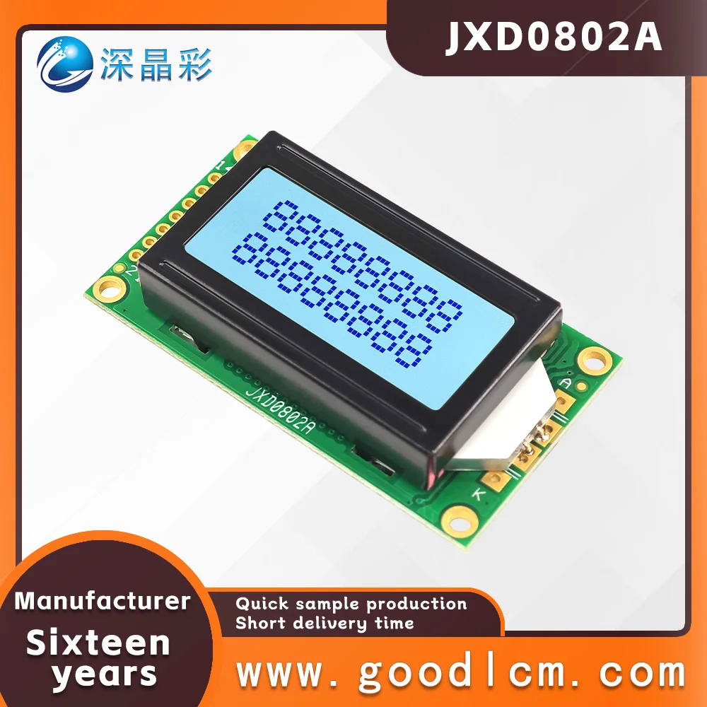 Parallel 0802 small-sized character dot matrix screen JXD0802A STN grey Positive High brightness clearness language LCMmodule