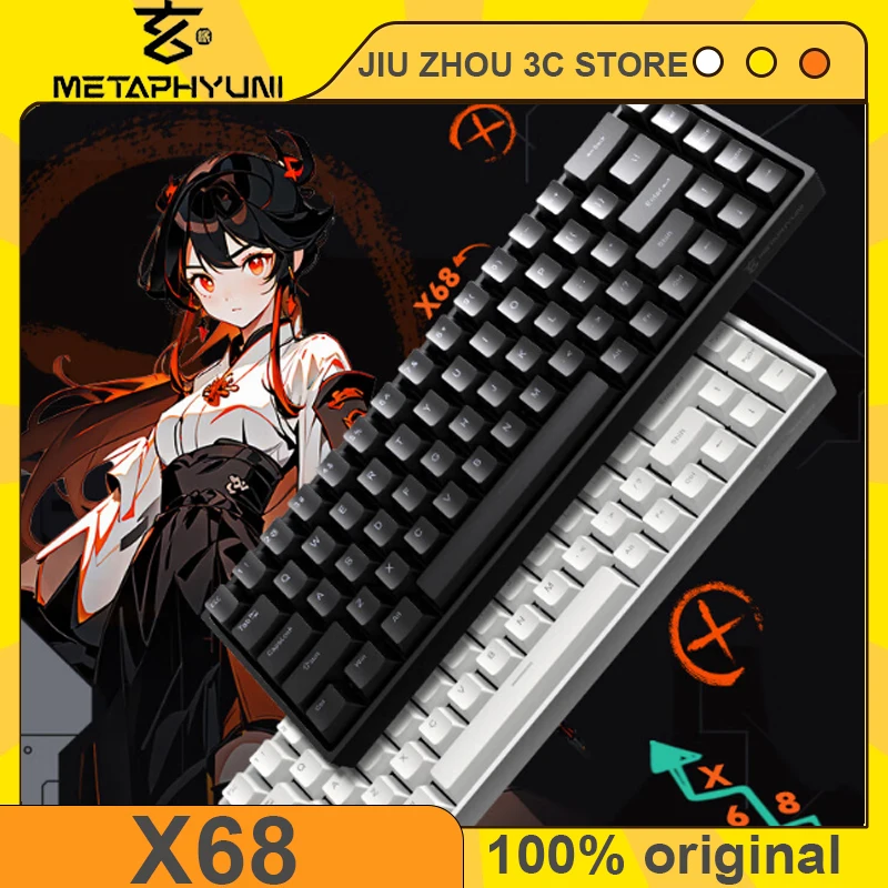 

Metaphyuni Metapanda X68, клавиатура, магнитный переключатель, проводная, 68 клавиш, RGB, 8000 Гц, RT0.02, горячая замена, игровая клавиатура для ПК, пользовательская