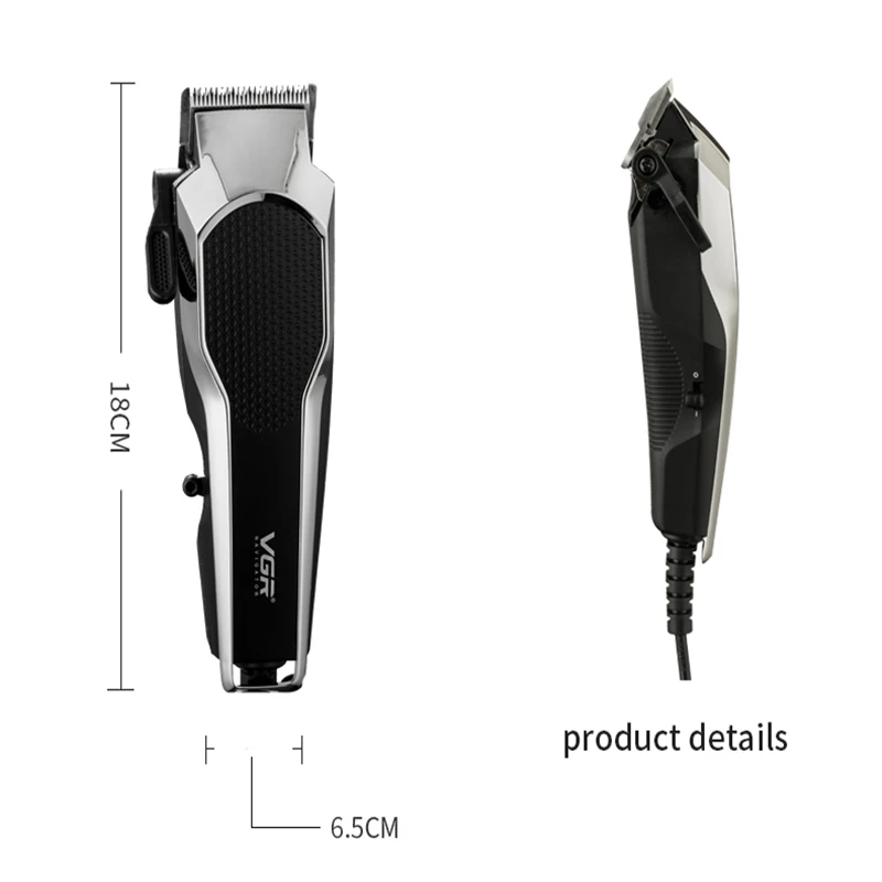 ชุดกรรไกรตัดผมสำหรับผู้ชายชุด vgr 130ที่ตัดขน V-130การดูแลส่วนบุคคลระดับมืออาชีพใช้ปลั๊กอินไล่ระดับสีสูงแบบย้อนยุค