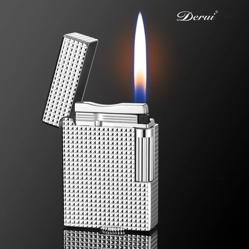 New Sideslip Grinding Wheel Ignition Metal Windproof  Butane Gas Lighter Classics Three-dimensional Carving Men\'s Gift Lighter