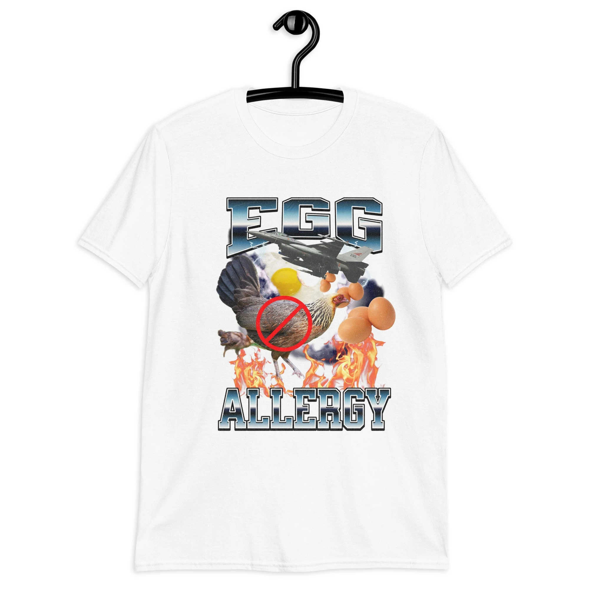 مضحك البيض الحساسية تي شيرت خالية من البيض الجرافيك المحملة الصيف الرجال والنساء فضفاضة وتنفس تي شيرت الأعلى