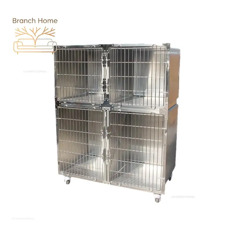 Inpatient cage 304 stainless steel foster cage Pet hospital Multi-layer cat and dog isolation medium and small dog breeding cage