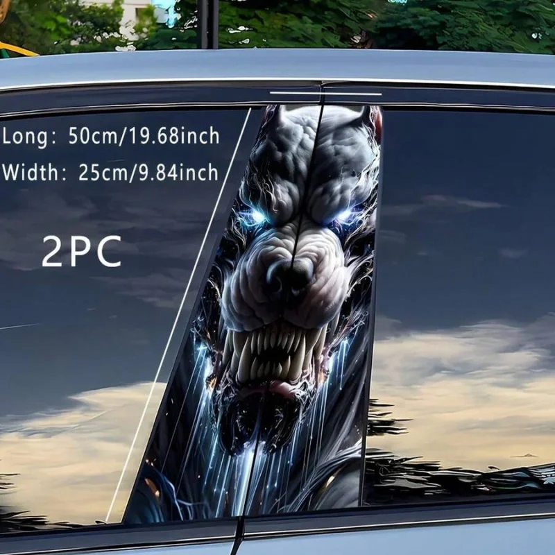 2 Lightning Animation Beast Vinyl Stickers, Shiny And Durable Fantasy Cartoon Animal Stickers, Easy-To-Stick Accessories