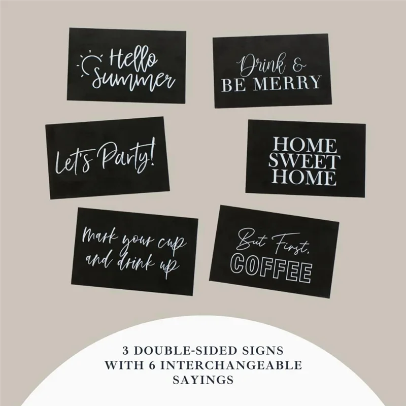 

Органайзер для деревянных чашек ABCA. Держатель для чашек и напитков со сменными знаками, держатель для кофейных чашек с маркером S.