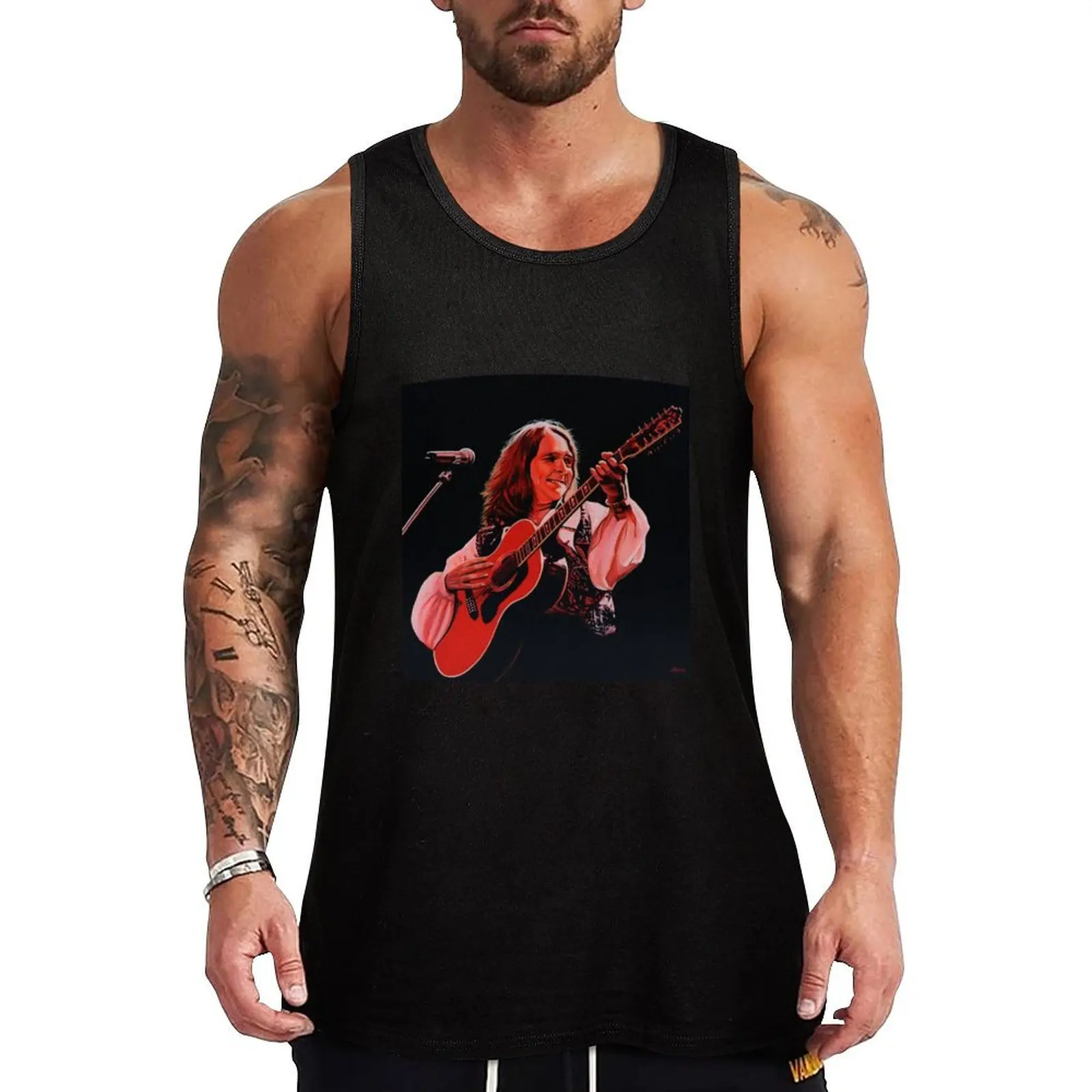 Roger Hodgson of Supertramp Painting Tank Top Мужские товары для спортзала Футболка спортивная футболка Футболка для спортзала Мужская футболка для спортзала