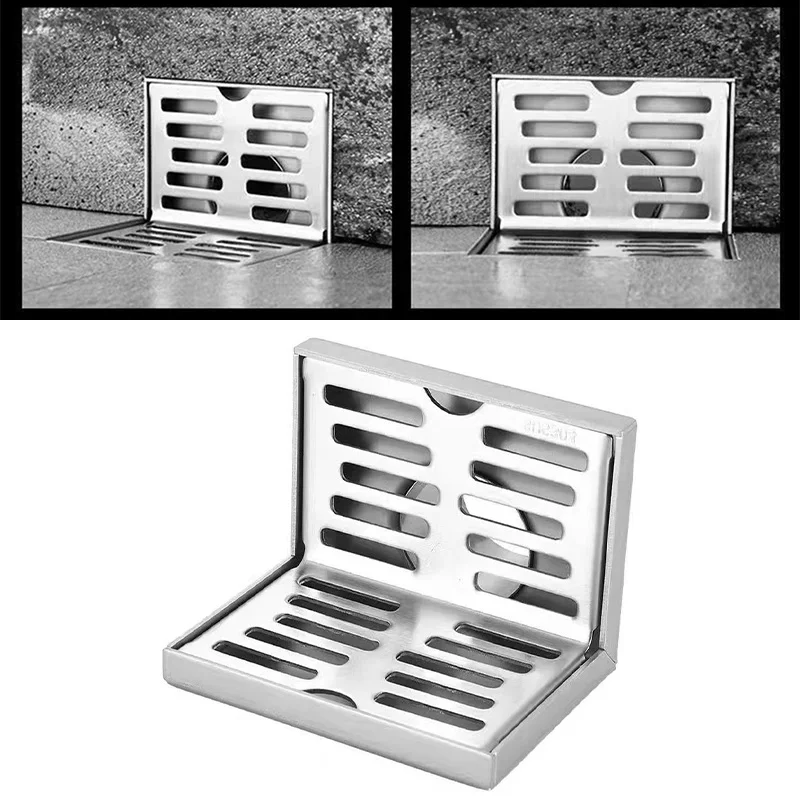 Bathroom Floor Drainer Corner Drainage System 304 Stainless Steel Construction Easy Installation Process Elegant Silver Finish