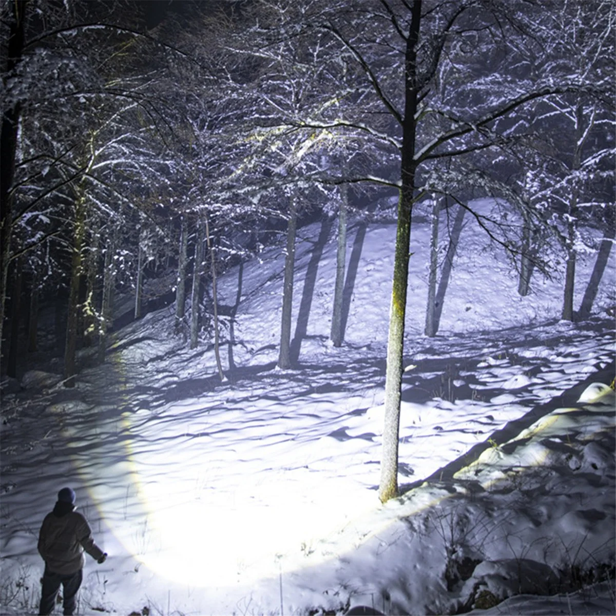 ABMO Handheld Flashlight Outdoor LED Strong Light LED Spot Lights Searchlight Outdoor Solar Lantern