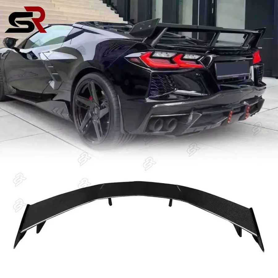 

For Chevrolet Corvette C8 2021-2023 Carbon Fiber Car Trunk Spoiler Rear Luggage Rear Wing Tailgate Upgrade Body Kit