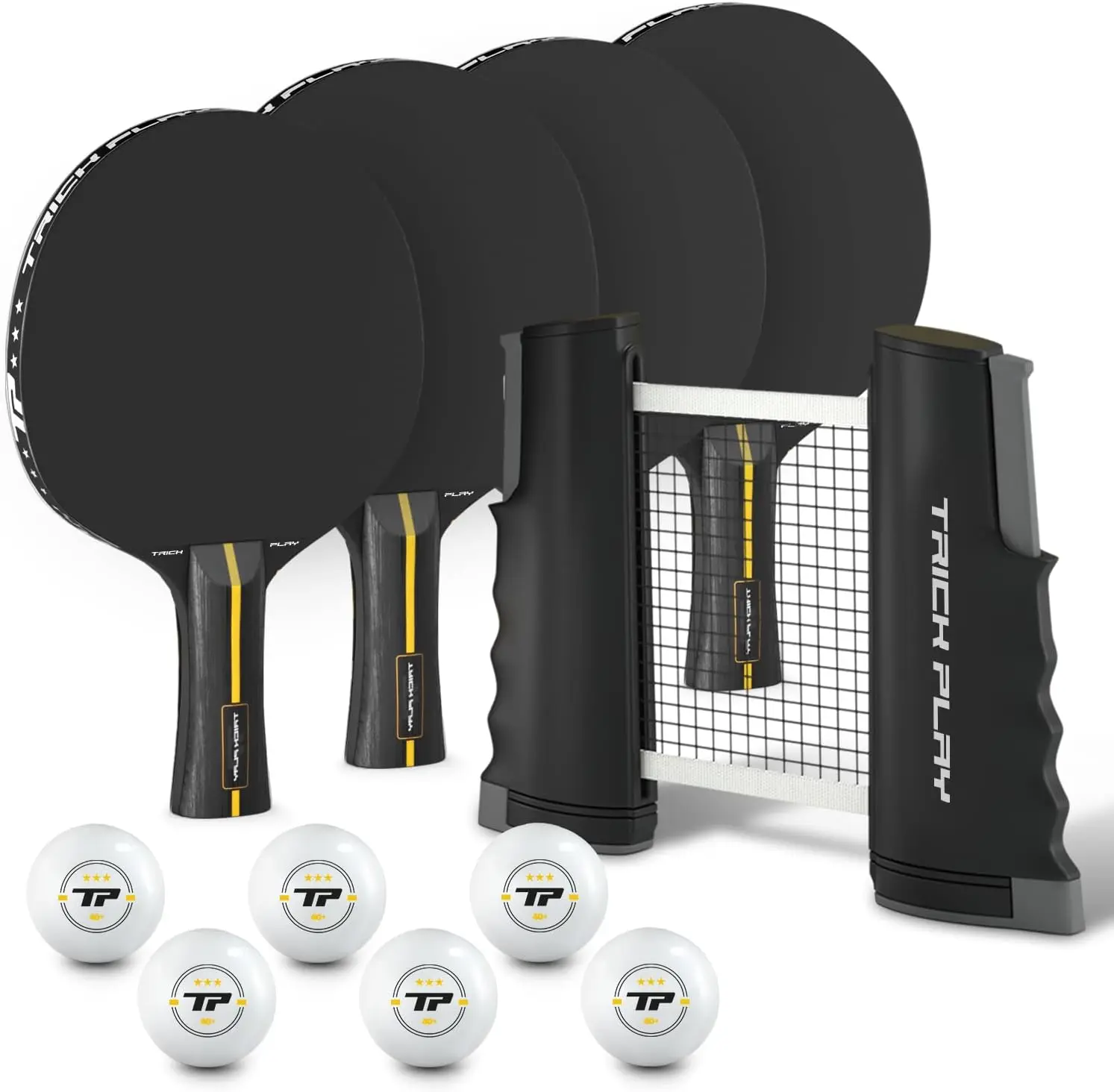 

Portable Ping Pong Net Set with 2 Paddles, 3 Balls & Case