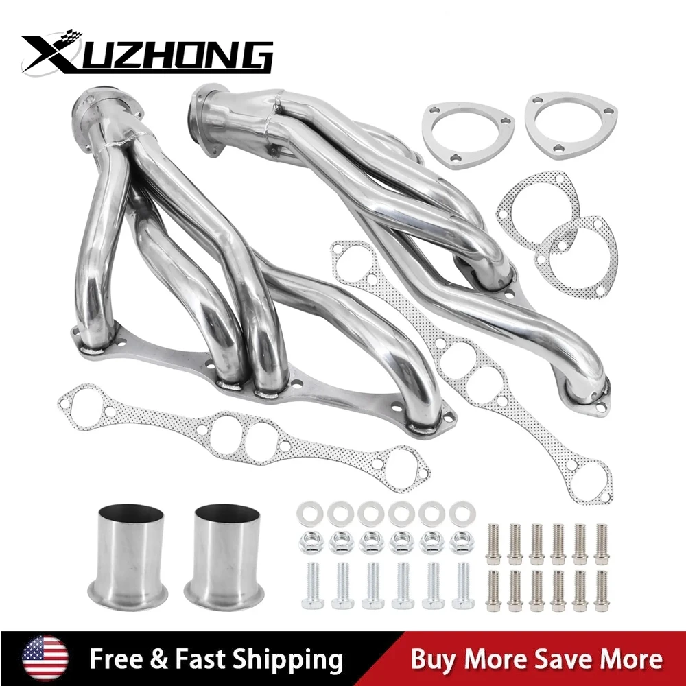 

Для Chevy 265-400 V8 Small Block SBC Короткий коллектор из нержавеющей стали