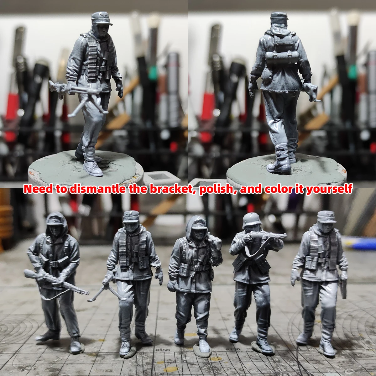 1/35 1/48 1/72 Maßstab Modellbausatz 3D Harz Miniatur-Soldatenfiguren Deutsche Ostfront-Soldaten Unbemalt Unmontiert Diorama – Detail 5