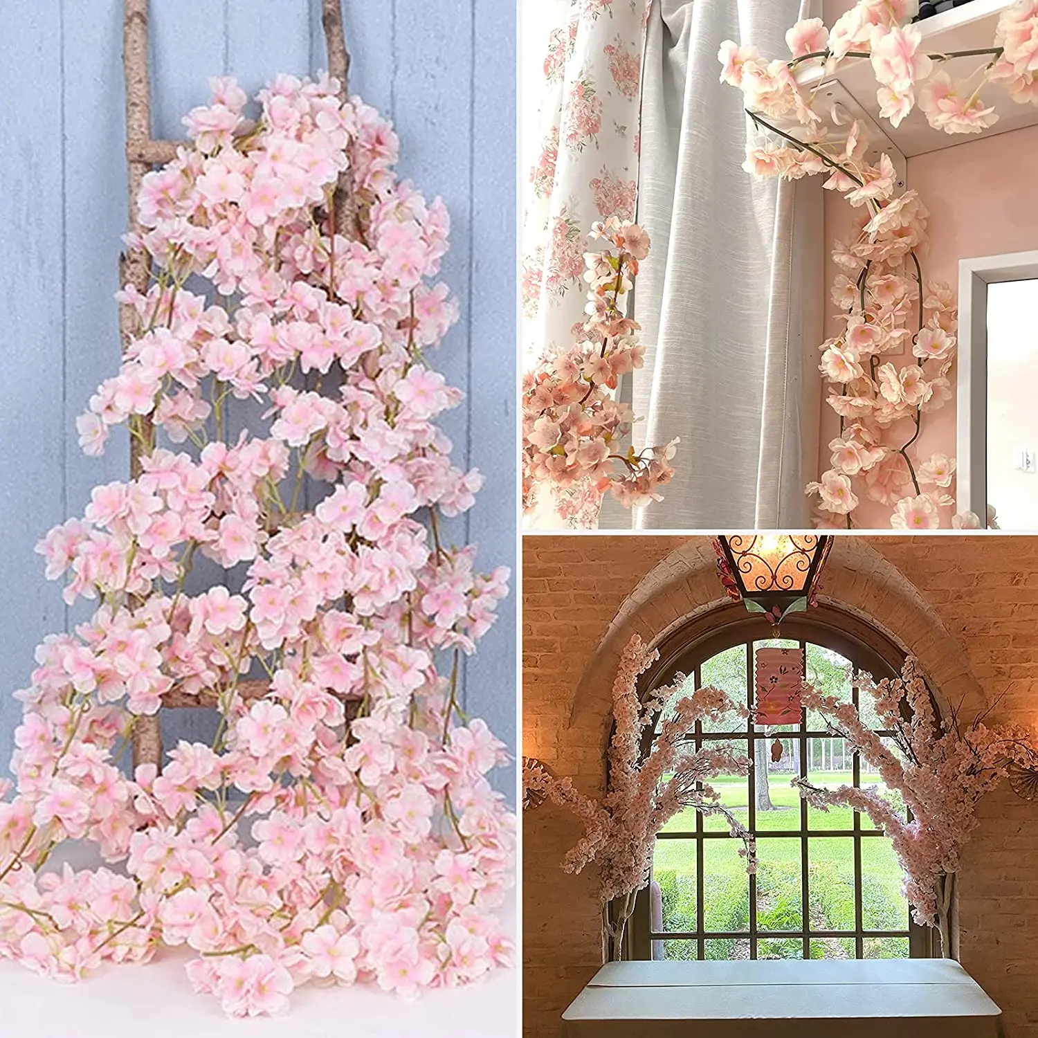 90cm Silk Cherry Blossom White Branch Drifting Snow Gypsophila Artificial Flowers Wedding Encrypted Ceiling Arch Decoration