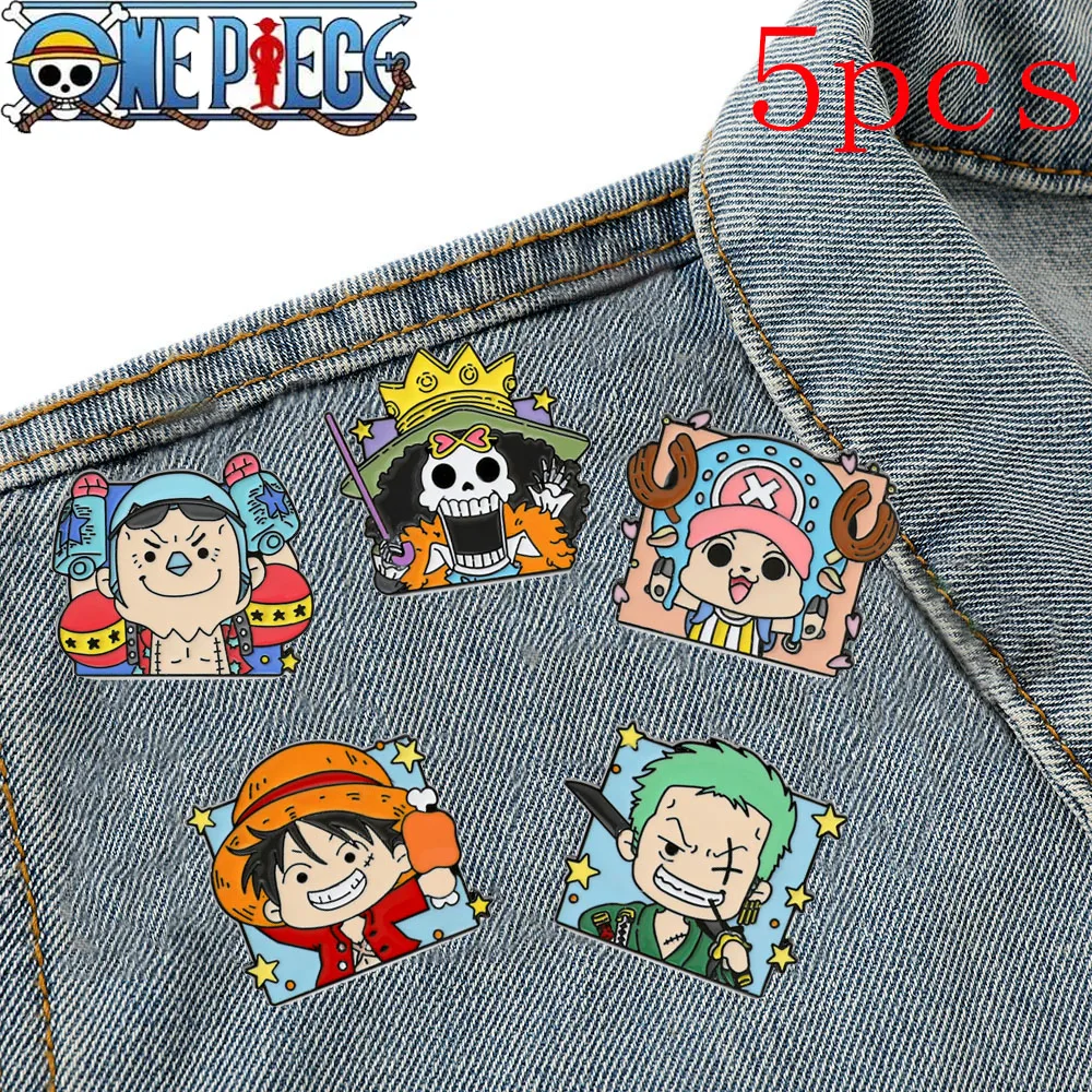 

Cartoon One Piece Brooch Luffy Roronoa Zoro Usopp Anime Figure Enamel Pins Fashion Brooches Accessories Backpack Pin Decoration