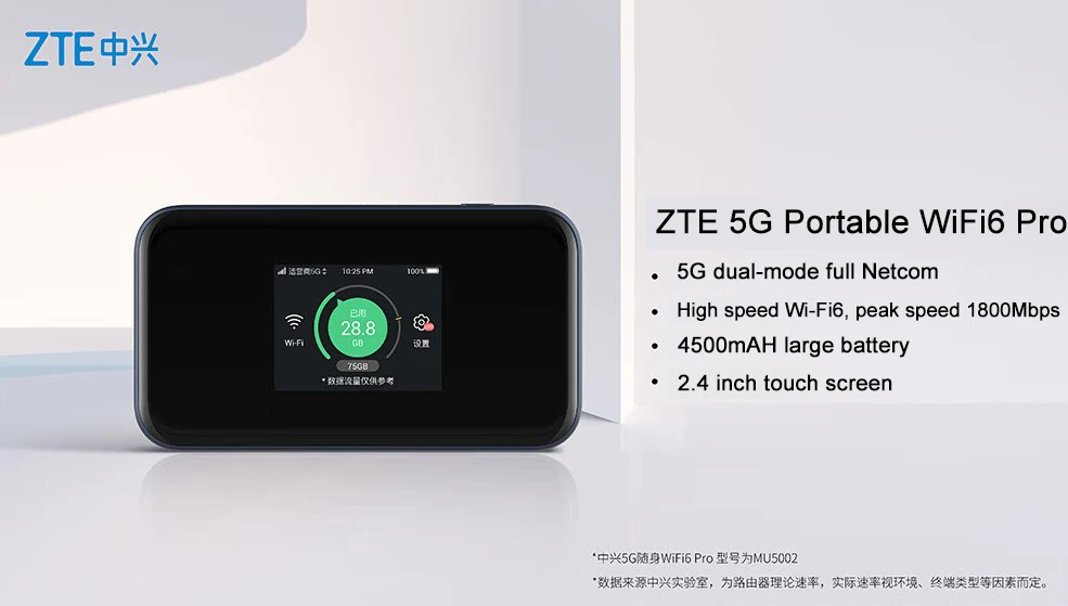 Imagem -06 - Original Zte 5g Wifi6 Roteador de Cartão Móvel Portátil Cpe Placa Rede sem Fio Gigabit Porta Rede Mu5002 com Slot para Cartão Sim Novo