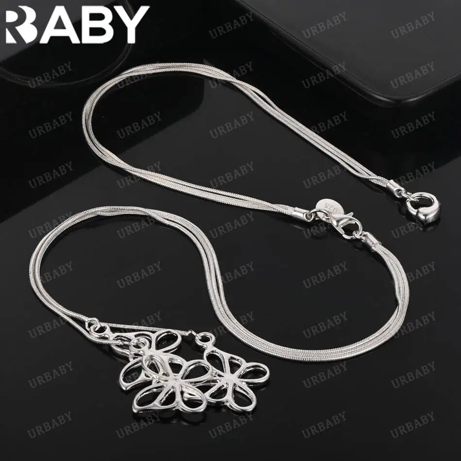

URBABY 925 Sterling Silver 48cm Butterfly Tassel Necklace For Women Charm Trend Birthday Gifts Fashion Party Fine Jewelry