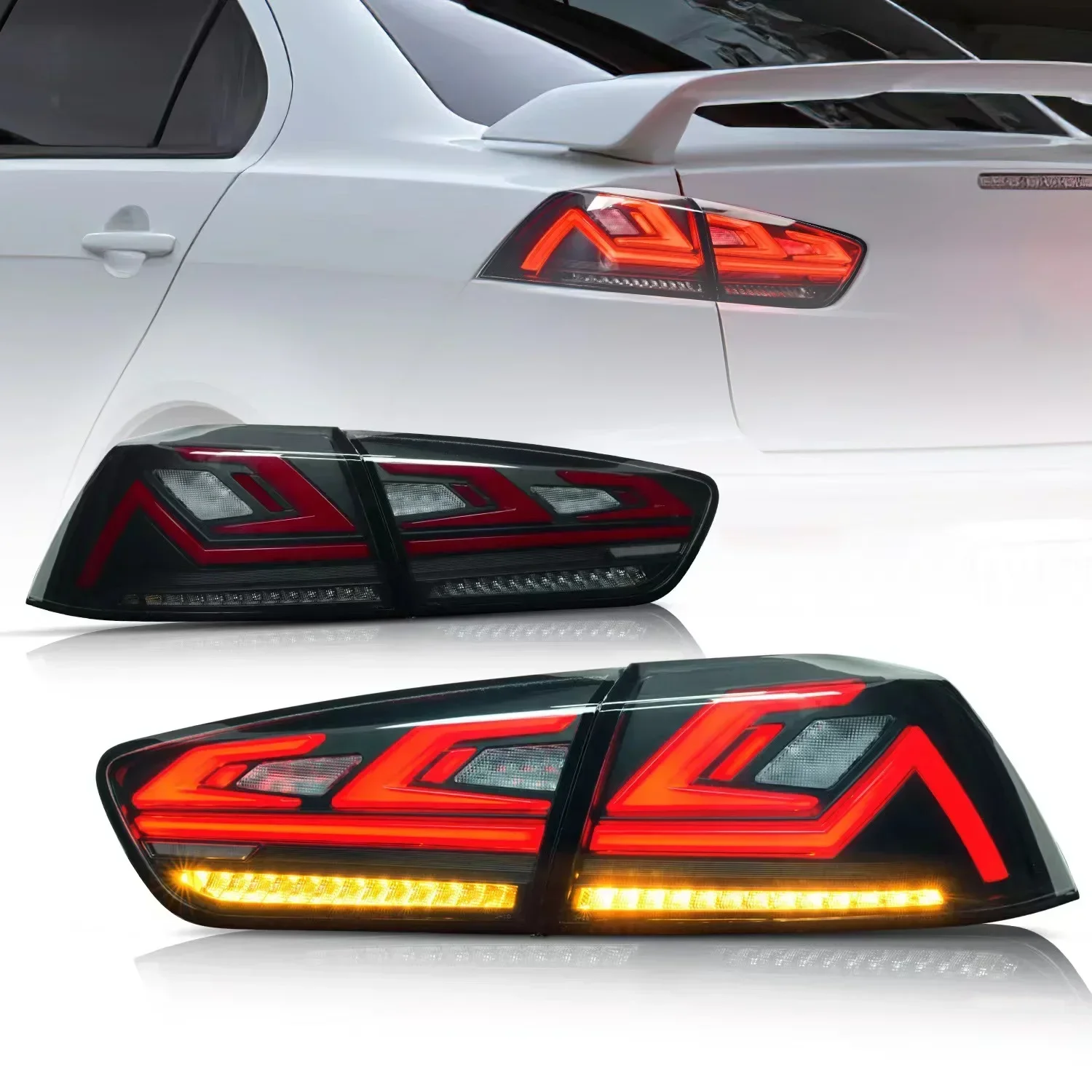 Car Styling Tail Lights For Mitsubishi Lancer EVO X 2008-2020 LED Tail Light Rear Lamp DRL Dynamic Turn Signal Reverse Brake