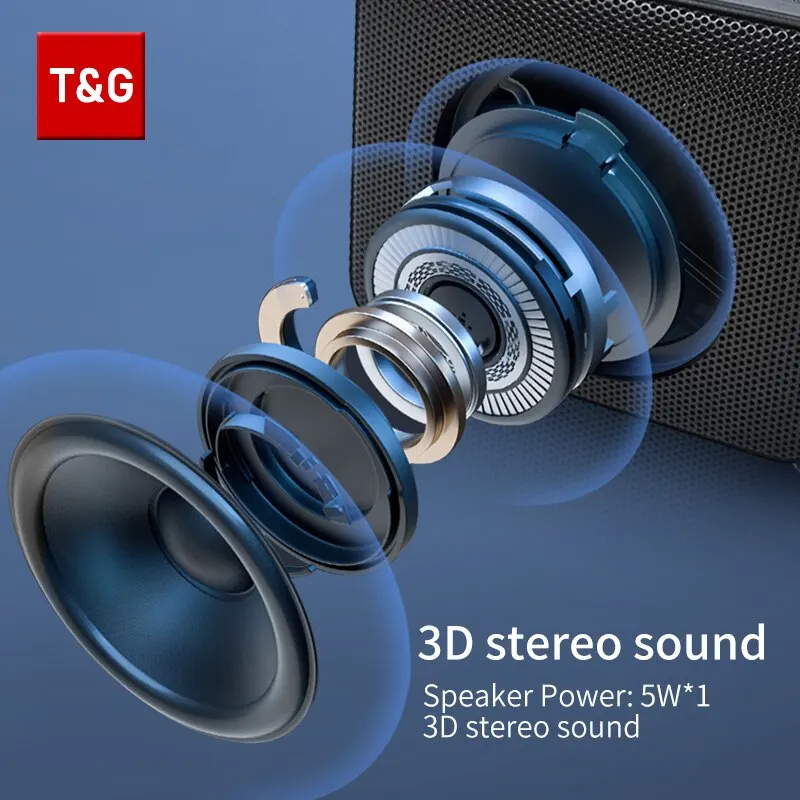 Speaker TG166 Portable Mini Wireless Bluetooth Soundbar Subwoofer Outdoor Indoor Loudspeaker Support TF Card FM Radio Waterproof