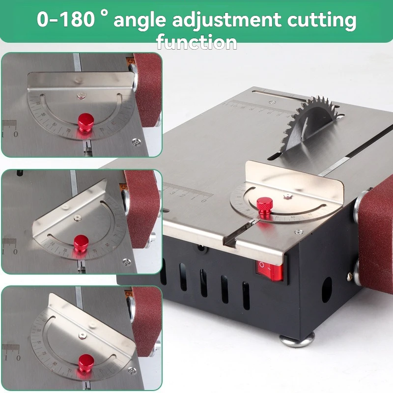 200W Mini 2 in 1 Bench Saw Belt Sander 30420mm Belt Desktop Woodworking Cutting Sanding Machine