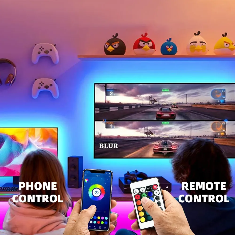 Luzes LED Strip para Smart Home, USB, IR Remote Control Backlight, RGB Light Kit, TV Box, Closets Room, Decoração do quarto, TV, PC