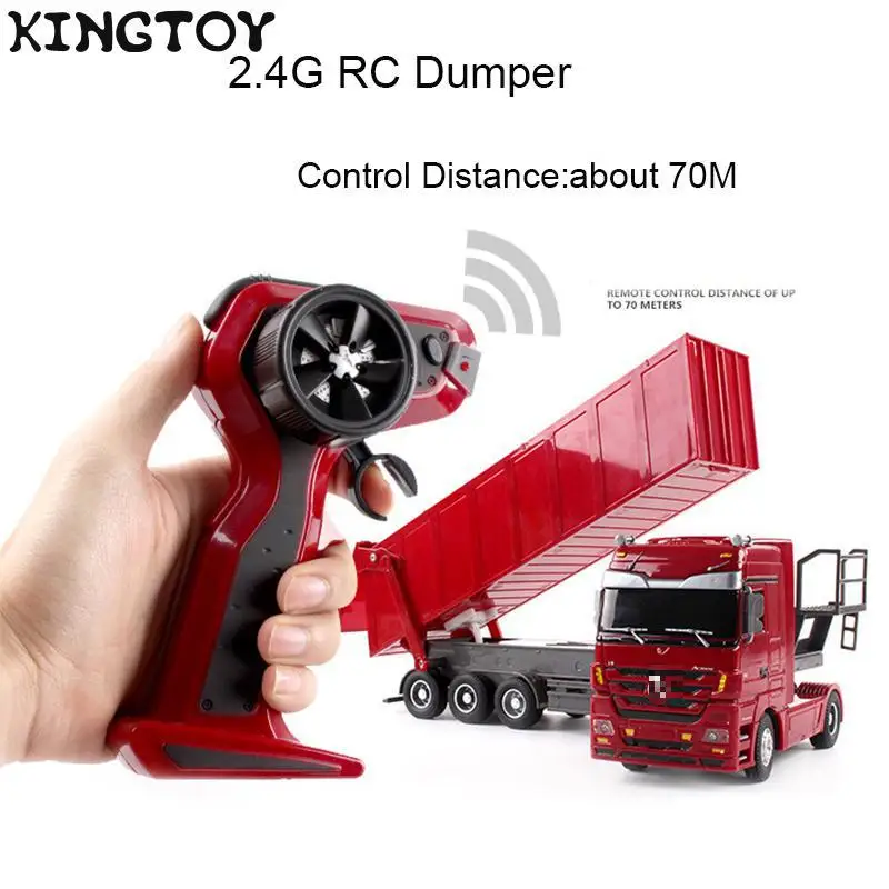 RC Truck 2.4G Big RC Dump Truck Tilting Cart Remote Control Truck Tip Lorry Radio Rc Trailer Rc Container Vehicle Rc Car Toy C15