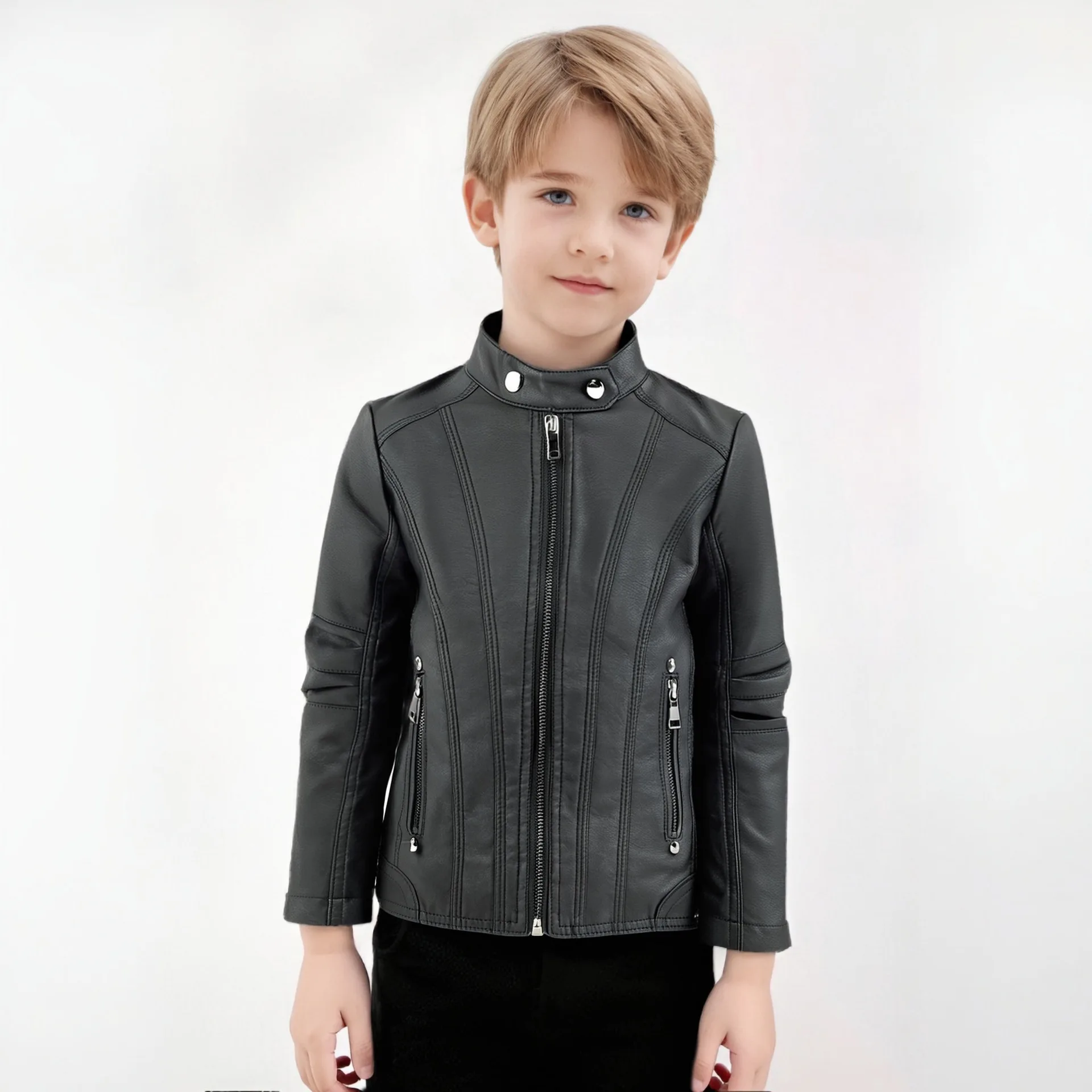 

Children's Leather Jackets New Autumn Winter Boy's PU Leather Jacket Fashion Kids Coats