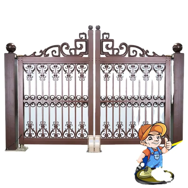

New Style Luxury Electric Swing Gate Powder Coating Modern Automatic Custom Security Folding Gate Villa Swing Graphic Design