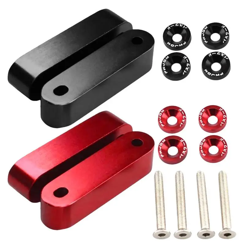 Hood Risers Aluminum Alloy Modification Kit Space Riser Hood Spacers Smooth Airflow Sturdy Hood Vent Spacer Enhances Auto Engine