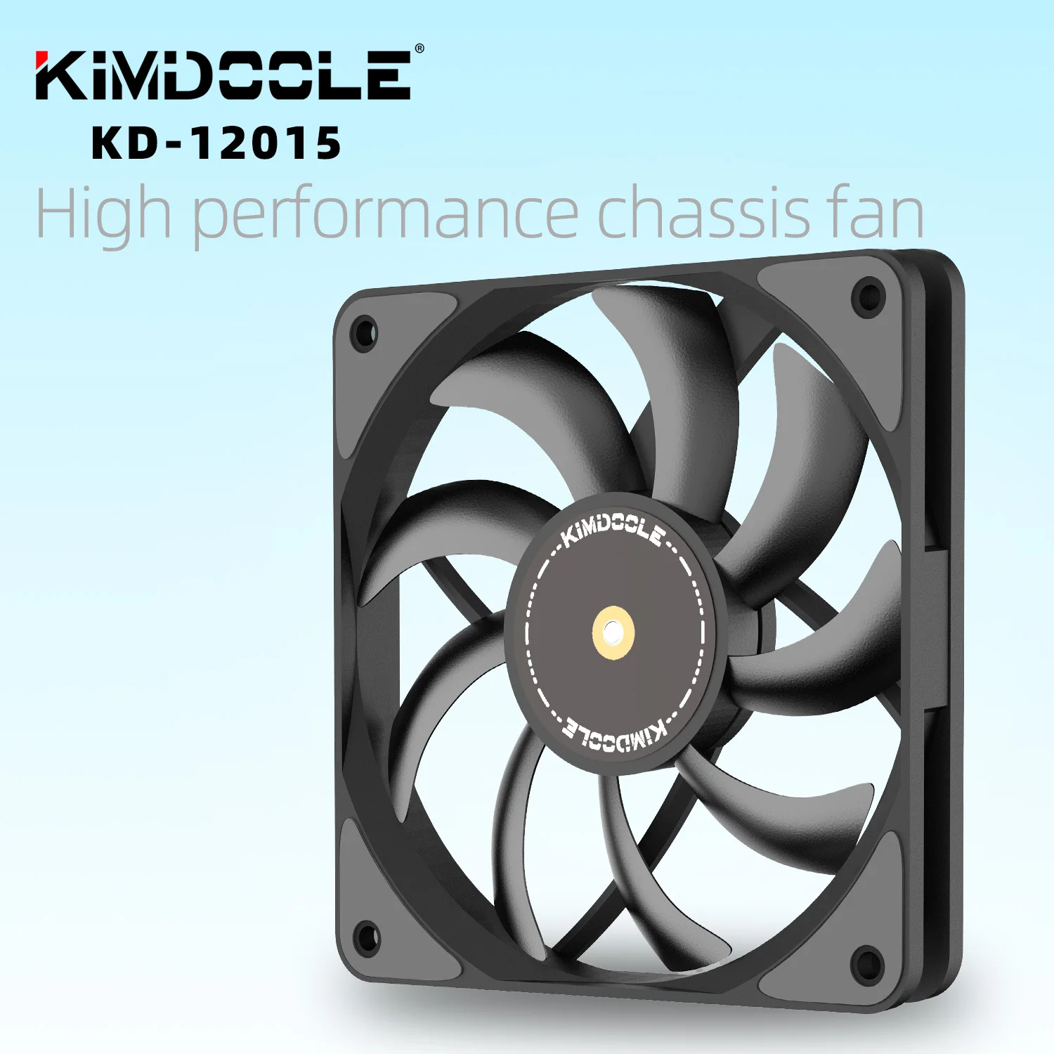 Kimdoole High Performance PC Case Fan 120*15mm Ultra-thin Cooling Fan FDB Bearing 4Pin PWM 800-1800 RPM Silent CPU Cooling Fan