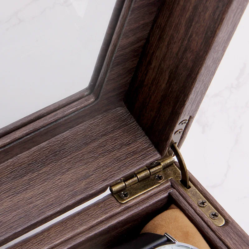 Mới Bằng Gỗ Cao Cấp Hộp Đồng Hồ 3/6/10/12 Lưới Trang Sức Hộp Bảo Quản Kính Cường Lực Đồng Hồ Đồng Hồ Nhà Tổ Chức